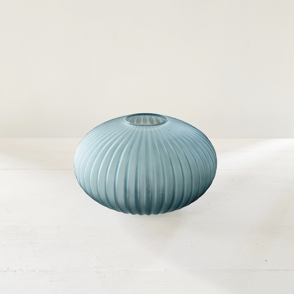 Ocean Ribbed Vase - Ocean Blue